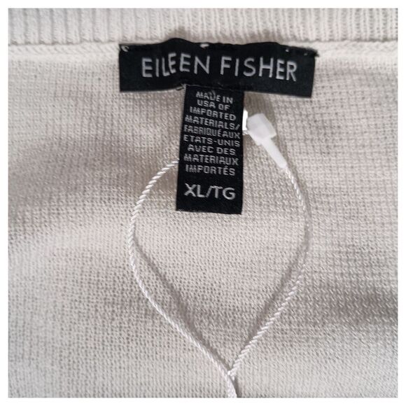 Eileen Fisher Box Top XL Womens White Basic Hi-Low Hem Pullover Casual Solid - Picture 3 of 6